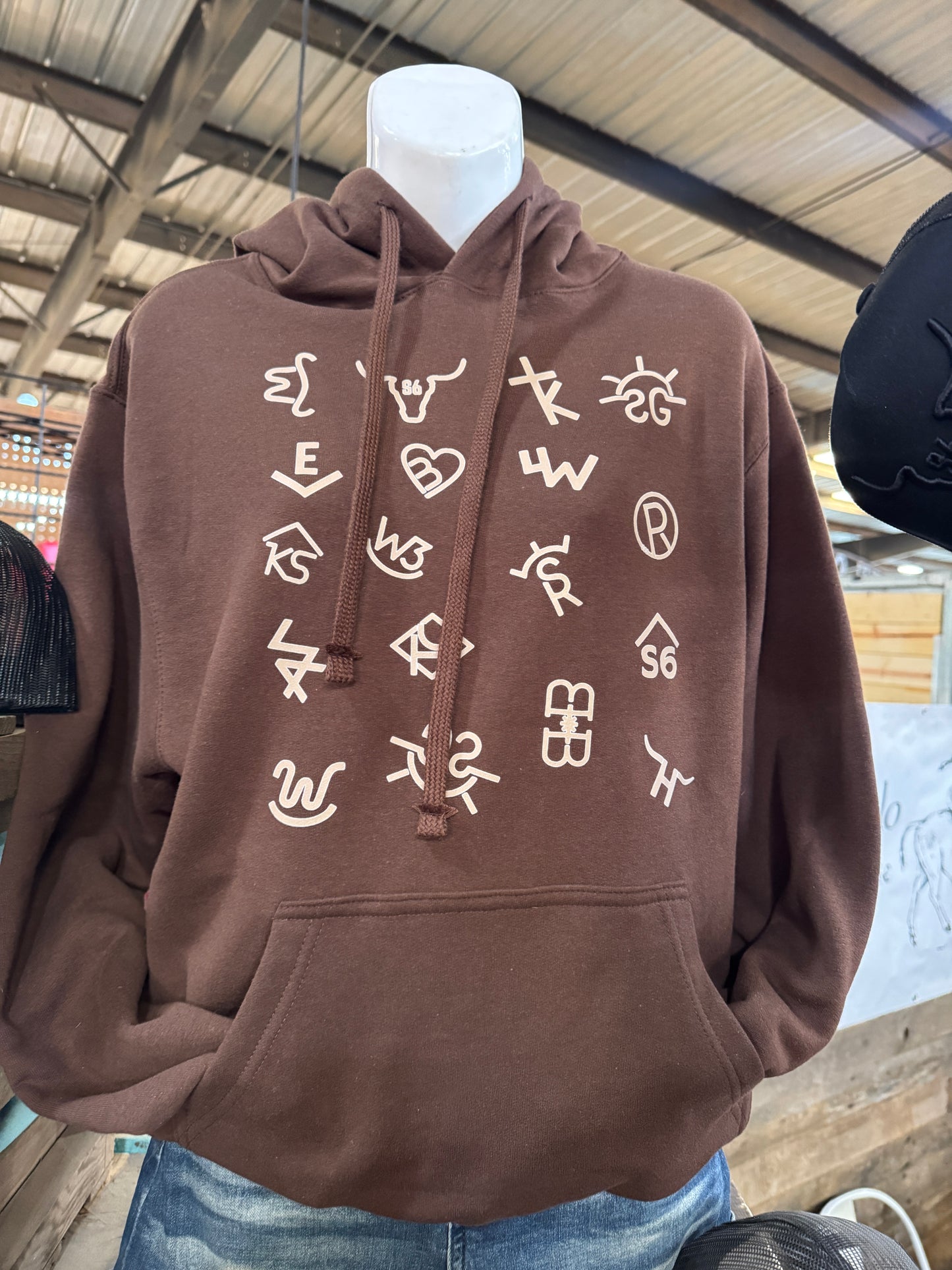 Cattle Ranch Brands Brown Hoodie