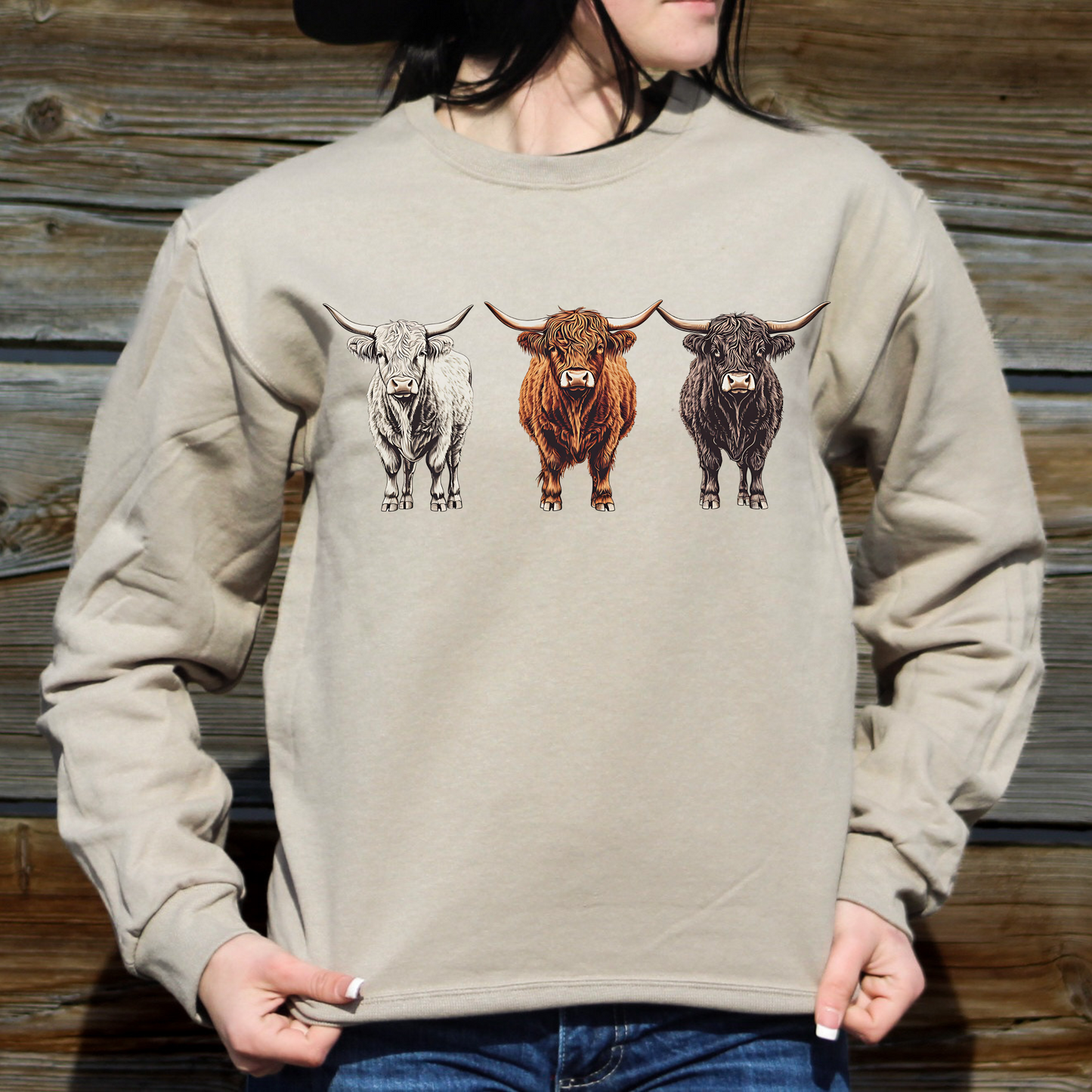 3 Highlander Khaki Crew Neck