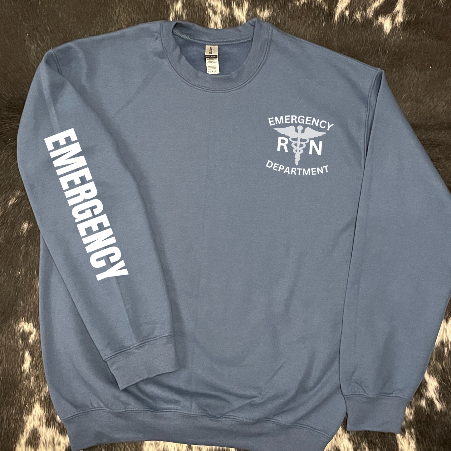 RN Denim Sweatshirt with Mountains