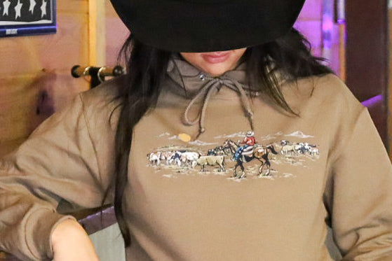 Riding the Range Brown Hoodie