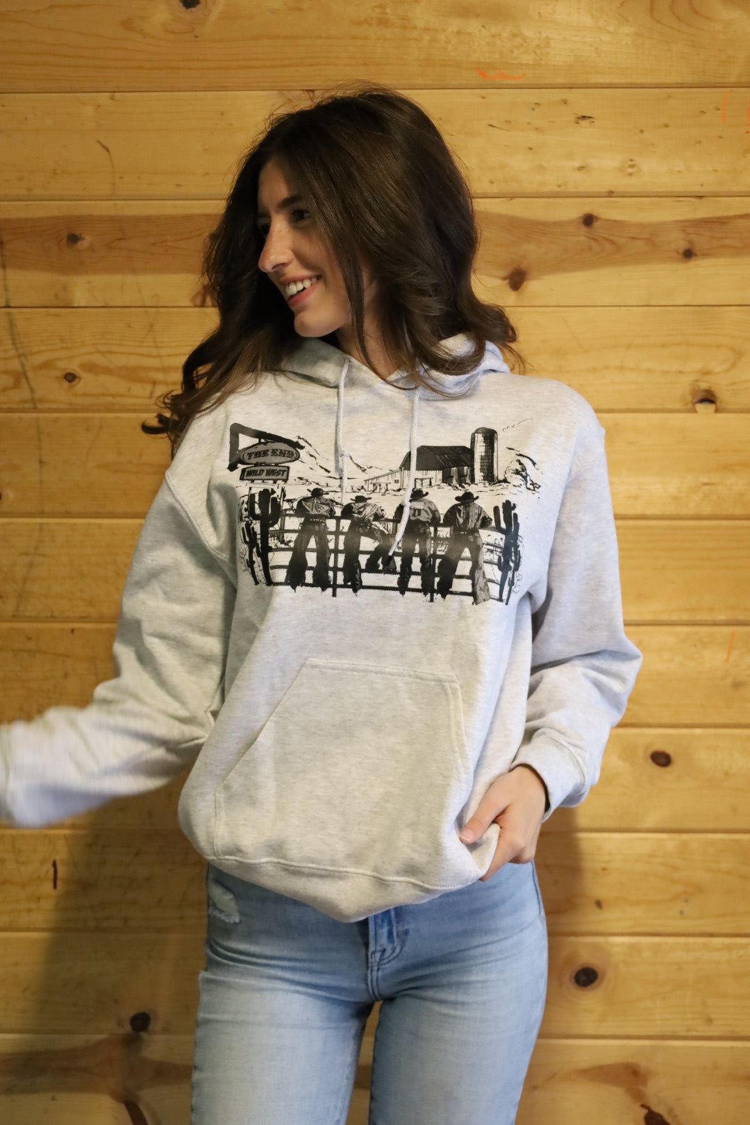 Cowboys on the Fence Ash Gray Hoodie