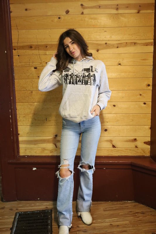 Cowboys on the Fence Ash Gray Hoodie