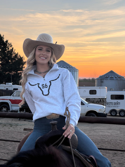 1/4 zip Sweatshirt Ash Gray Snappy6 Sweatshirt