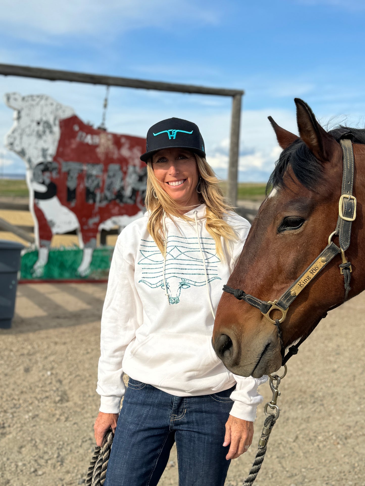Black and Turquoise Cactus Alley Hat