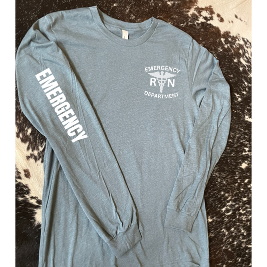 Long Sleeved RN with Idaho - Bella Canvas Heather Slate